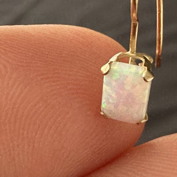14k Opal Dangle Earrings - Picture 10 of 11
